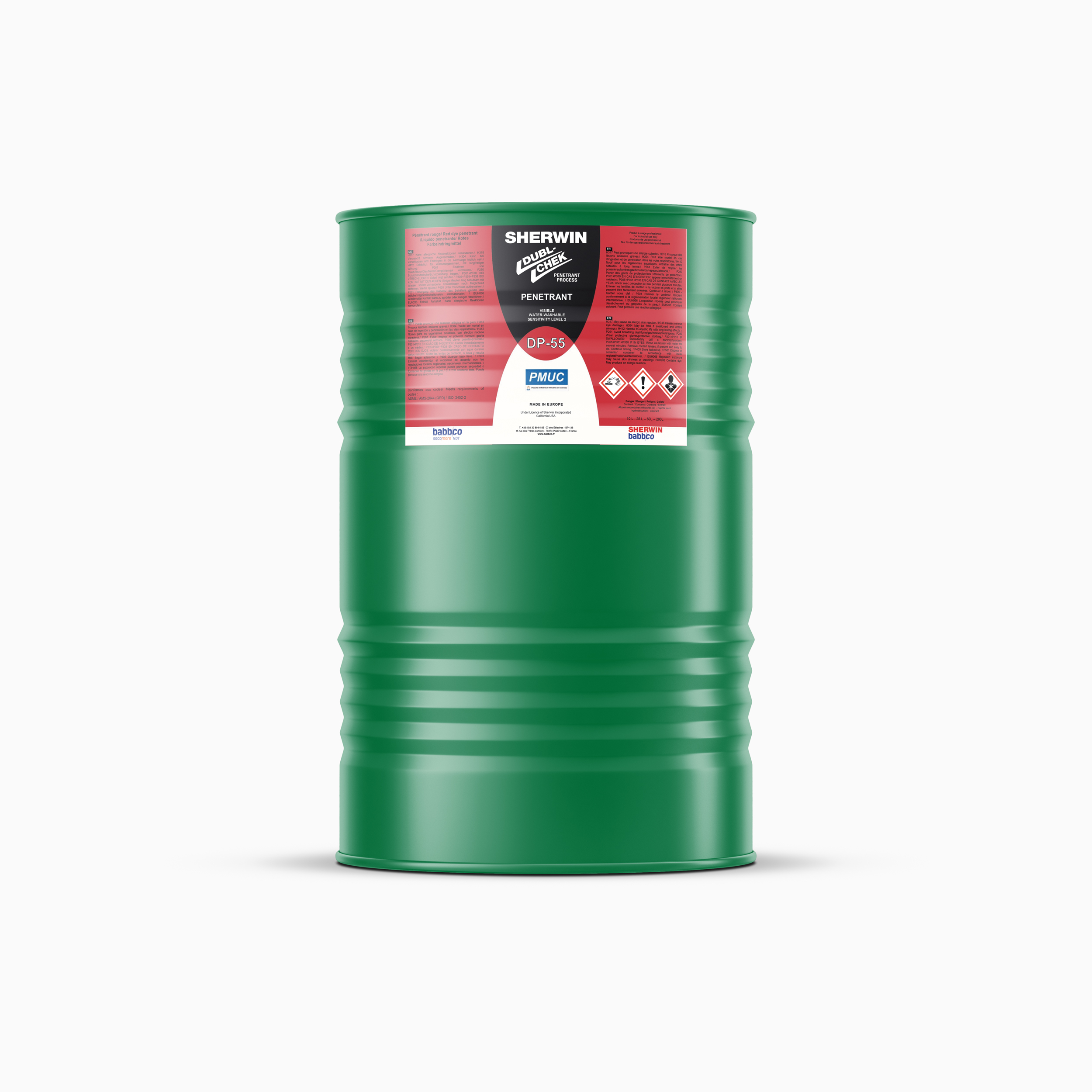 DP55 RED DYE PENETRANT 200L BARREL (PMUC)