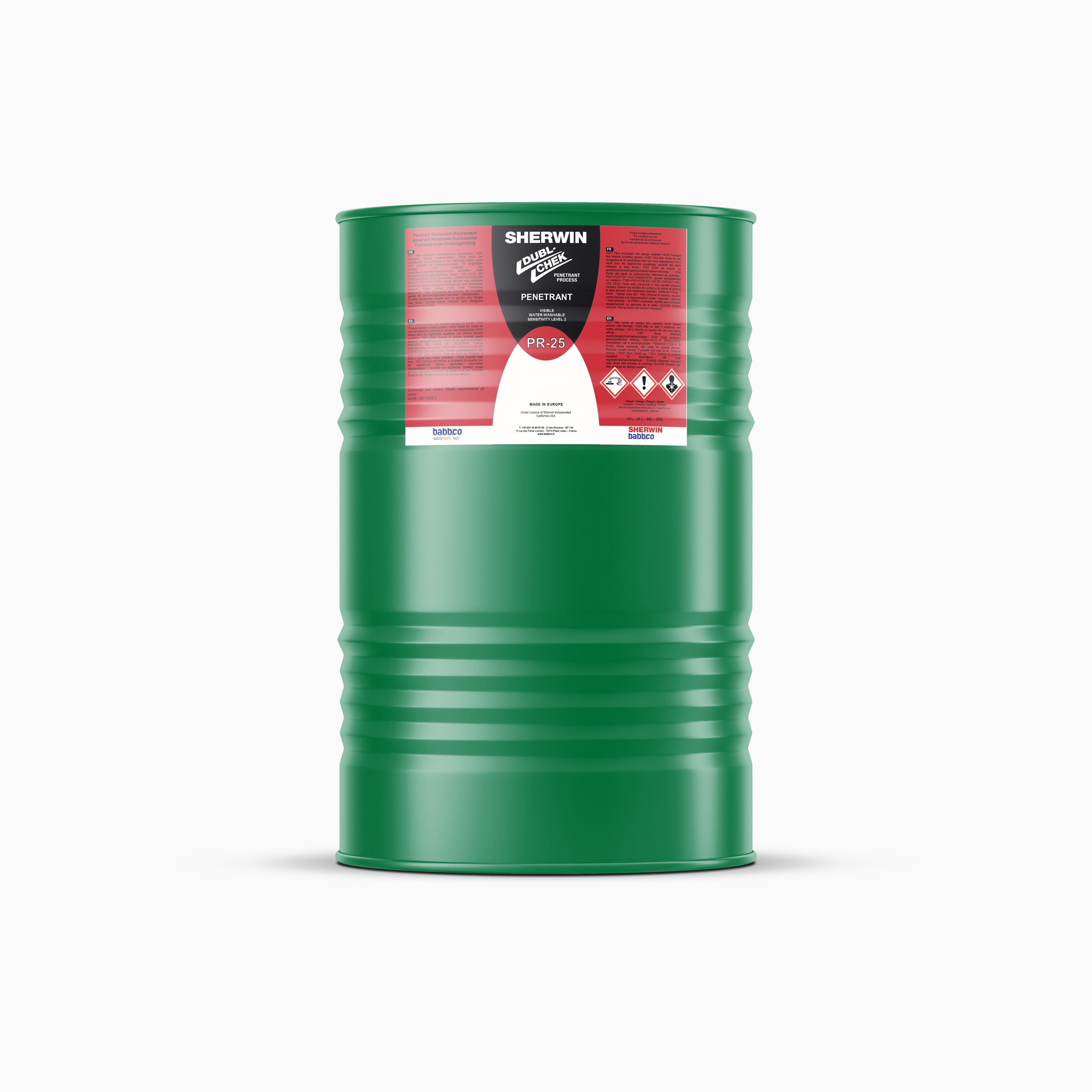 PR25 RED DYE PENETRANT 200L DRUM 