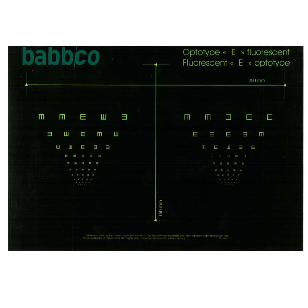 PLANCHE HD - OPTOTYPE E FLUO (MODELE1)